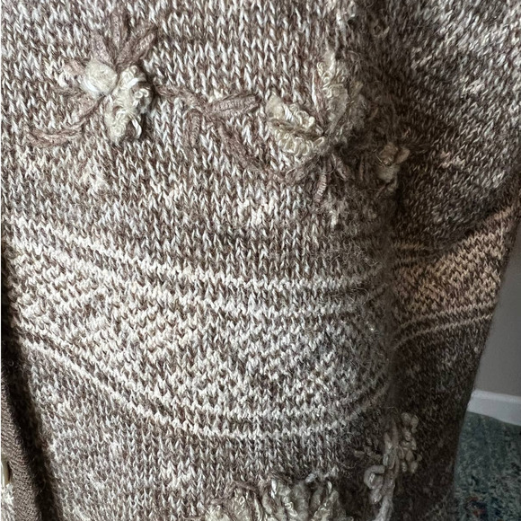 Susan Bristol Women's Fair Isle Vest Size L in Brown Beige Wool Silk Blend - Picture 3 of 7